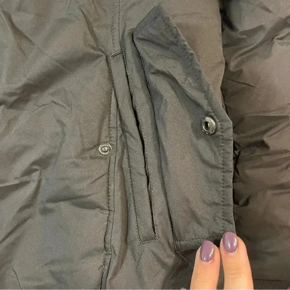 NWT Bernardo Eco Plume Long Puffer Coat Shiny hood size Largee - Picture 4 of 14